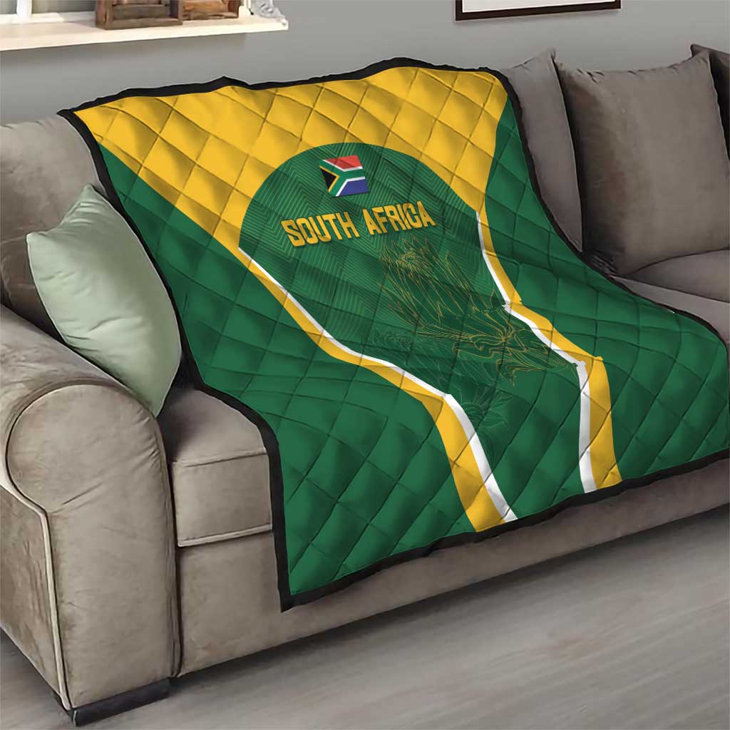 South Africa Cricket Quilt Go Champions Protea Pattern LT05 - Wonder Print Shop