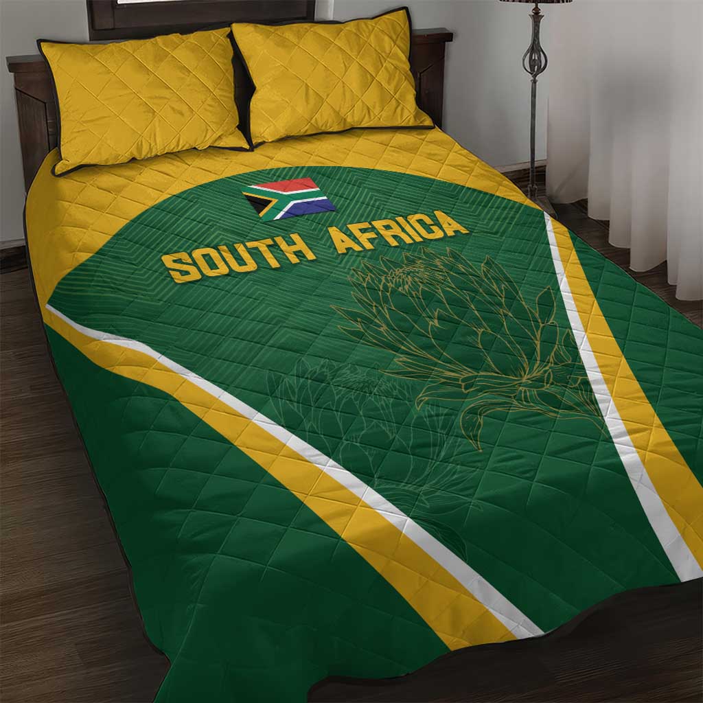 South Africa Cricket Quilt Bed Set Go Champions Protea Pattern LT05 - Wonder Print Shop