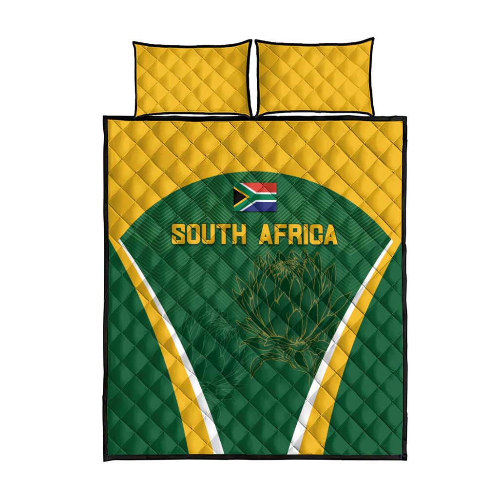South Africa Cricket Quilt Bed Set Go Champions Protea Pattern LT05 - Wonder Print Shop