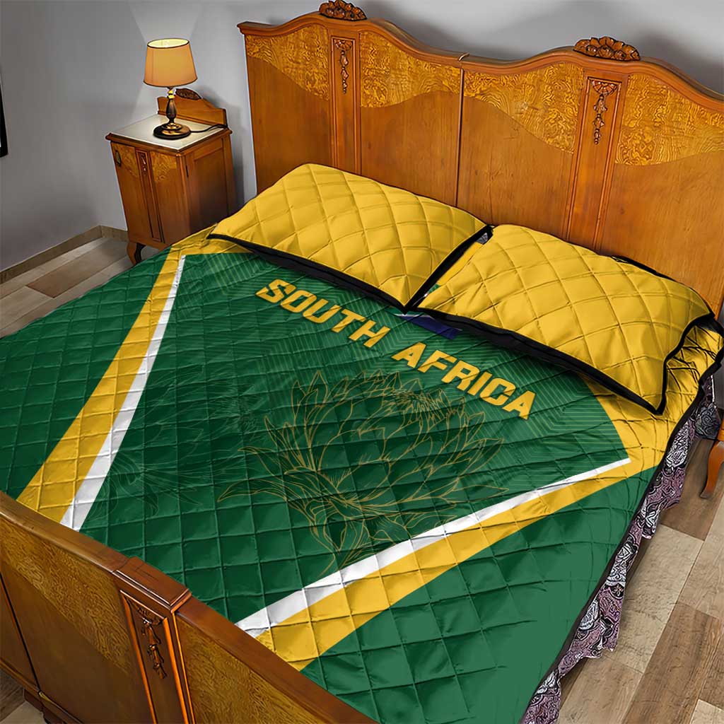 South Africa Cricket Quilt Bed Set Go Champions Protea Pattern LT05 - Wonder Print Shop