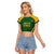 Custom South Africa Cricket Raglan Cropped T Shirt Go Champions Protea Pattern LT05 - Wonder Print Shop