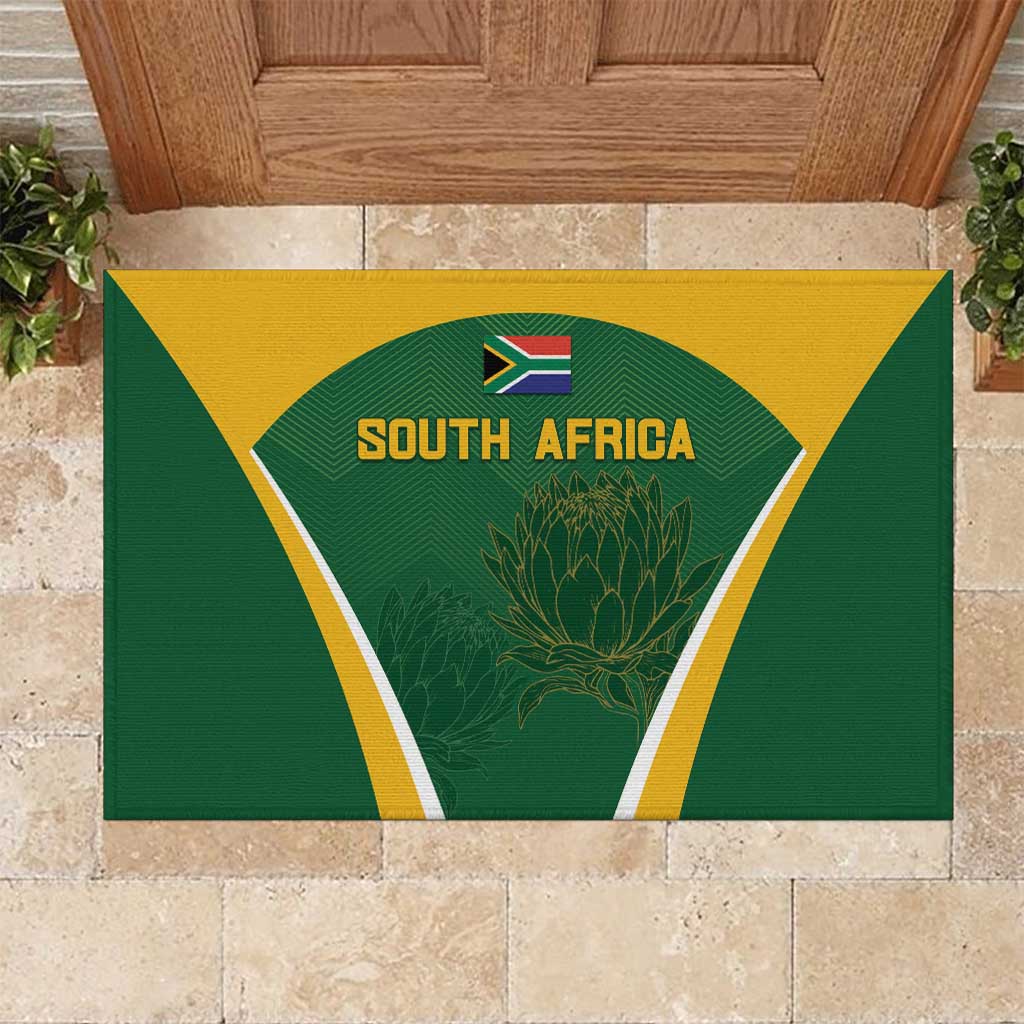 South Africa Cricket Rubber Doormat Go Champions Protea Pattern LT05 - Wonder Print Shop