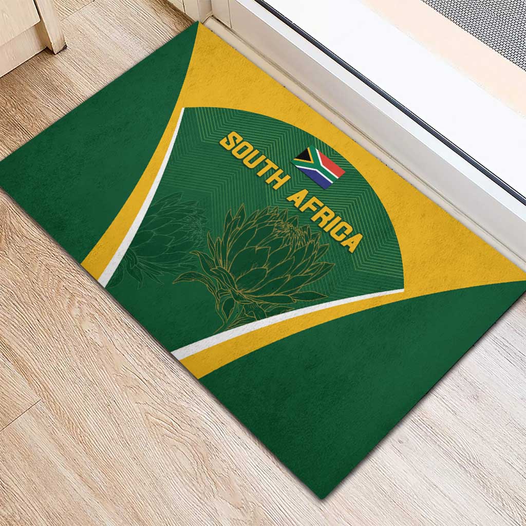 South Africa Cricket Rubber Doormat Go Champions Protea Pattern LT05 - Wonder Print Shop