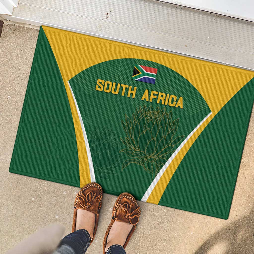 South Africa Cricket Rubber Doormat Go Champions Protea Pattern LT05 - Wonder Print Shop