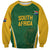 Custom South Africa Cricket Sweatshirt Go Champions Protea Pattern LT05 - Wonder Print Shop