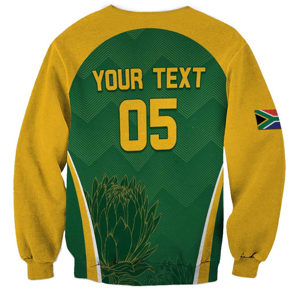 Custom South Africa Cricket Sweatshirt Go Champions Protea Pattern LT05 - Wonder Print Shop