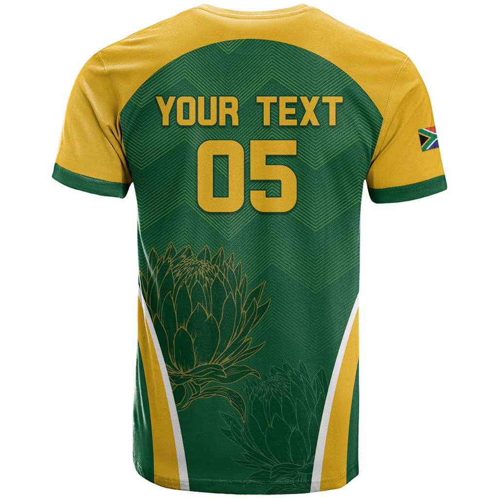 Custom South Africa Cricket T Shirt Go Champions Protea Pattern LT05 - Wonder Print Shop