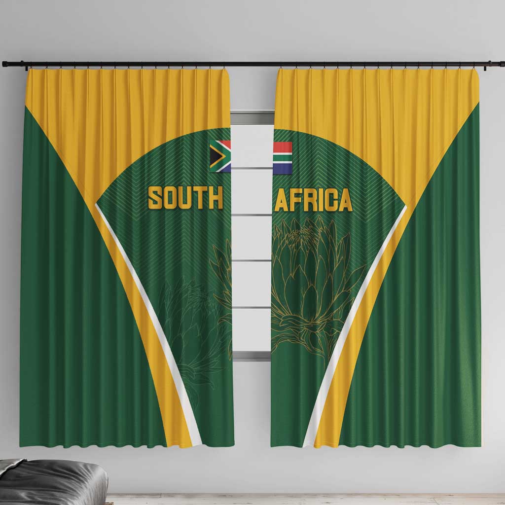 South Africa Cricket Window Curtain Go Champions Protea Pattern LT05 - Wonder Print Shop