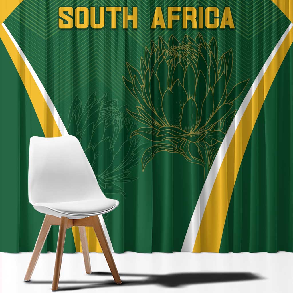 South Africa Cricket Window Curtain Go Champions Protea Pattern LT05 - Wonder Print Shop