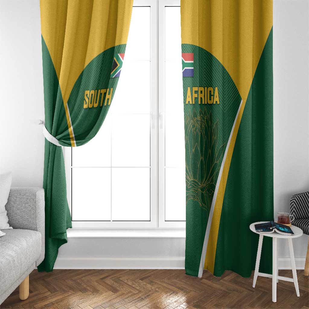 South Africa Cricket Window Curtain Go Champions Protea Pattern LT05 - Wonder Print Shop