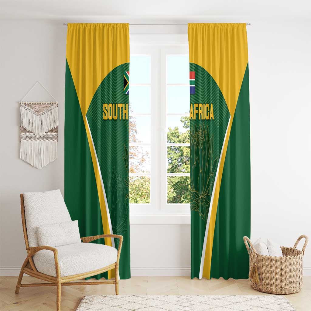 South Africa Cricket Window Curtain Go Champions Protea Pattern LT05 - Wonder Print Shop