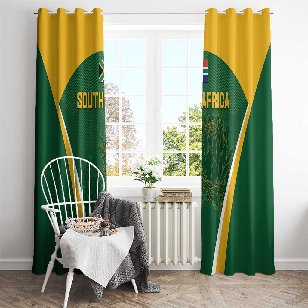 South Africa Cricket Window Curtain Go Champions Protea Pattern LT05 - Wonder Print Shop