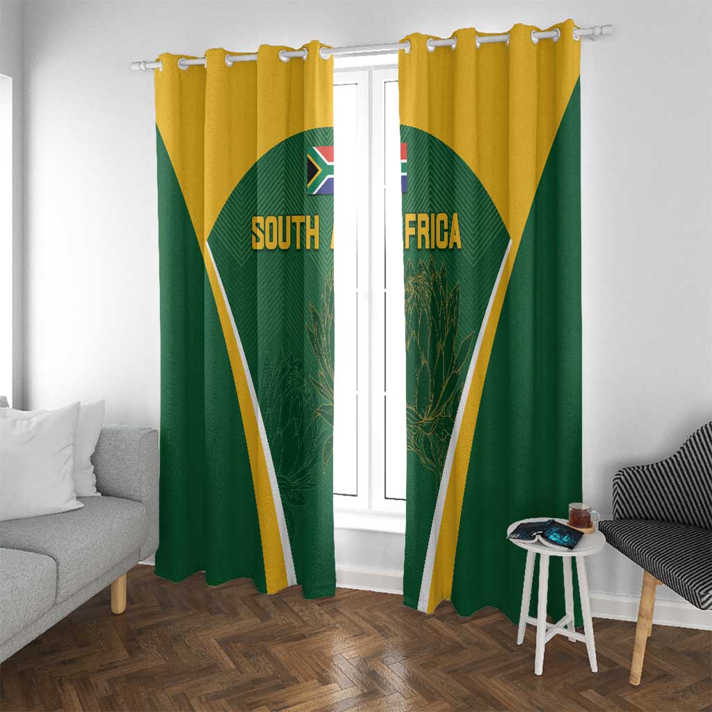 South Africa Cricket Window Curtain Go Champions Protea Pattern LT05 - Wonder Print Shop