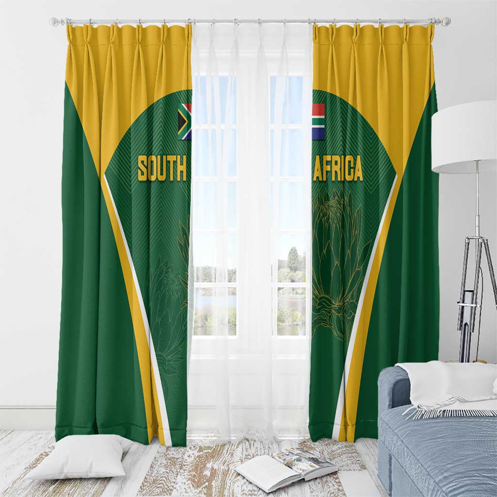South Africa Cricket Window Curtain Go Champions Protea Pattern LT05 - Wonder Print Shop