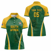 Custom South Africa Cricket Women Polo Shirt Go Champions Protea Pattern LT05 - Wonder Print Shop