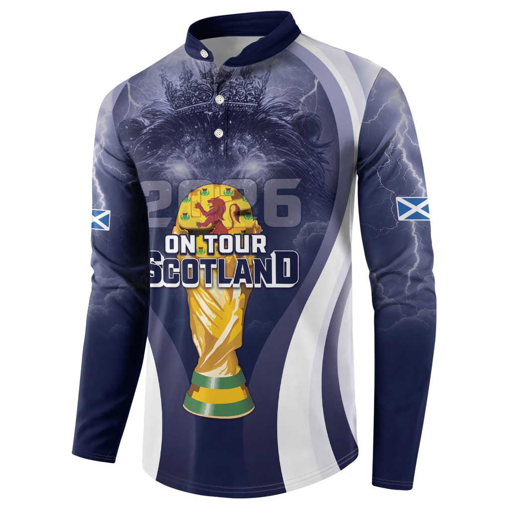 Custom Scotland Football 2026 Button Sweatshirt Scotland On Tour Trophy Style - Wonder Print Shop