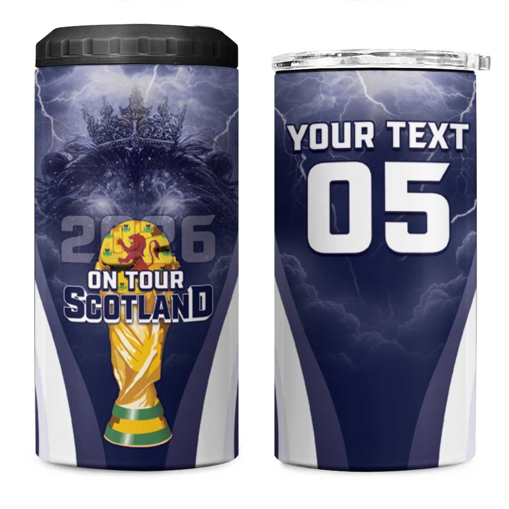 Custom Scotland Football 2026 4 in 1 Can Cooler Tumbler Scotland On Tour Trophy Style - Wonder Print Shop
