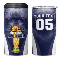 Custom Scotland Football 2026 4 in 1 Can Cooler Tumbler Scotland On Tour Trophy Style - Wonder Print Shop