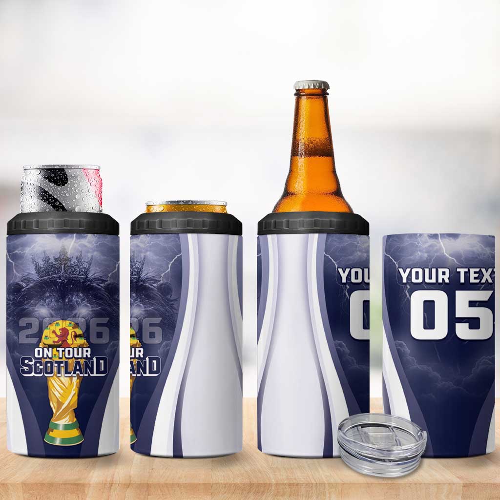 Custom Scotland Football 2026 4 in 1 Can Cooler Tumbler Scotland On Tour Trophy Style - Wonder Print Shop