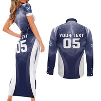 Custom Scotland Football 2026 Couples Matching Short Sleeve Bodycon Dress and Long Sleeve Button Shirt Scotland On Tour Trophy Style - Wonder Print Shop