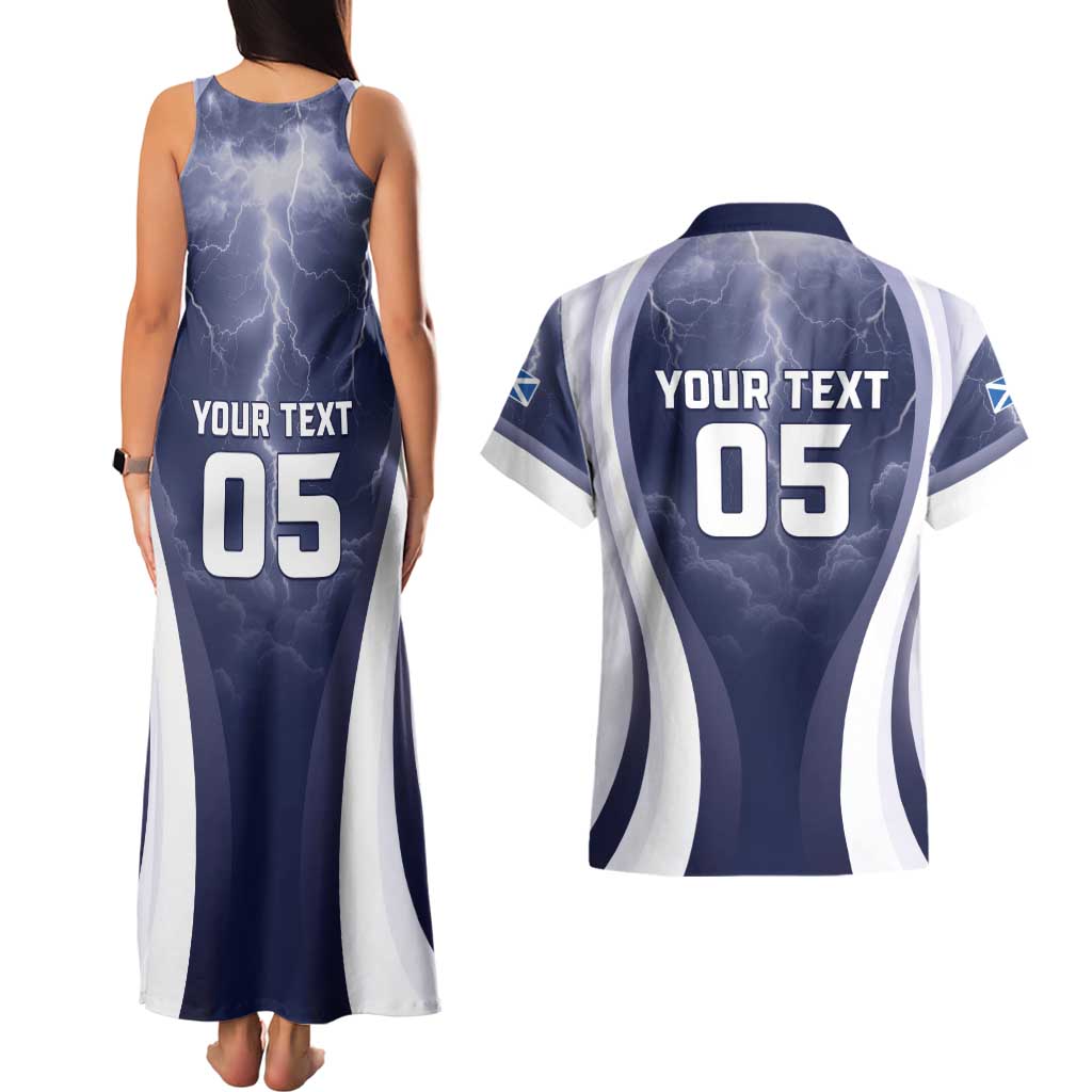 Custom Scotland Football 2026 Couples Matching Tank Maxi Dress and Hawaiian Shirt Scotland On Tour Trophy Style - Wonder Print Shop