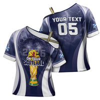 Custom Scotland Football 2026 Cross Shoulder Shirt Scotland On Tour Trophy Style - Wonder Print Shop