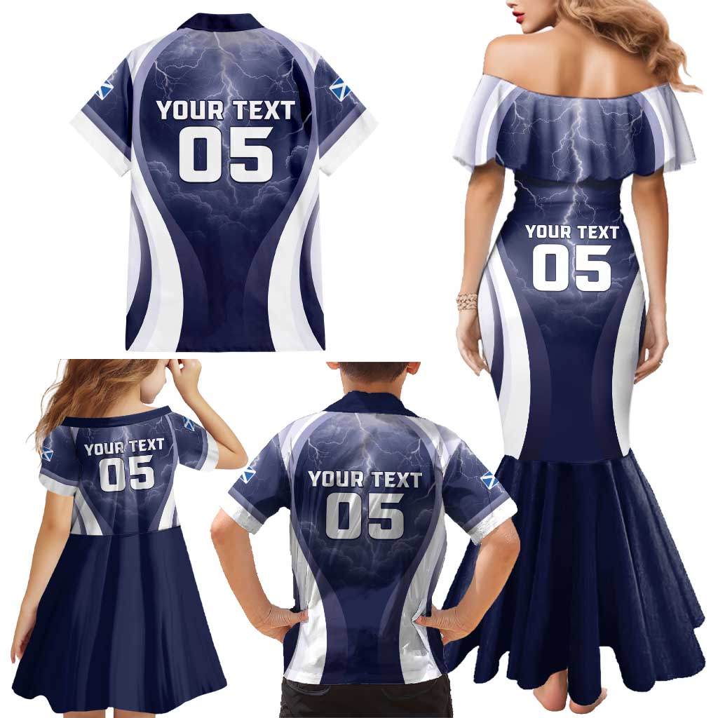 Custom Scotland Football 2026 Family Matching Mermaid Dress and Hawaiian Shirt Scotland On Tour Trophy Style - Wonder Print Shop