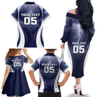 Custom Scotland Football 2026 Family Matching Off The Shoulder Long Sleeve Dress and Hawaiian Shirt Scotland On Tour Trophy Style - Wonder Print Shop