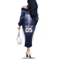 Custom Scotland Football 2026 Family Matching Off The Shoulder Long Sleeve Dress and Hawaiian Shirt Scotland On Tour Trophy Style - Wonder Print Shop