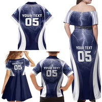 Custom Scotland Football 2026 Family Matching Off Shoulder Maxi Dress and Hawaiian Shirt Scotland On Tour Trophy Style - Wonder Print Shop