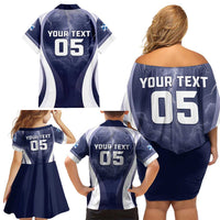 Custom Scotland Football 2026 Family Matching Off Shoulder Short Dress and Hawaiian Shirt Scotland On Tour Trophy Style - Wonder Print Shop