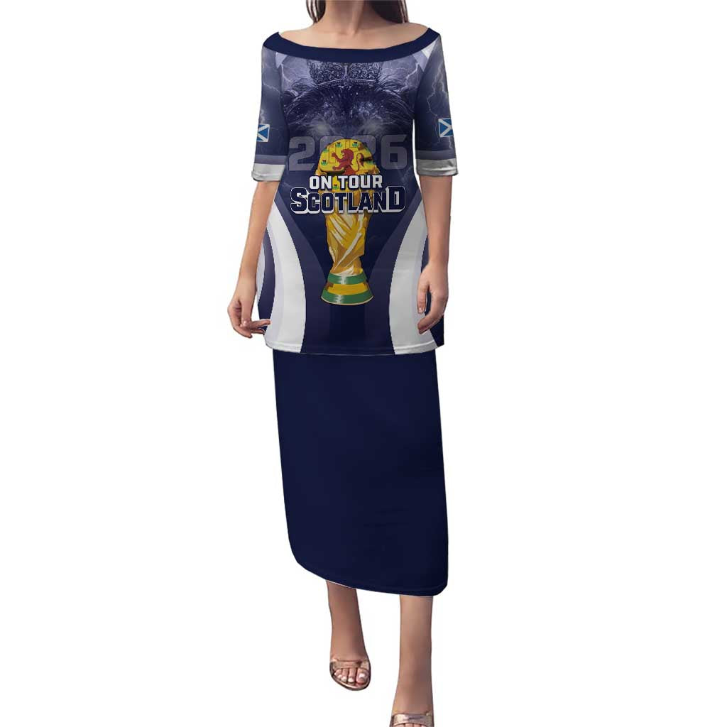 Custom Scotland Football 2026 Family Matching Puletasi and Hawaiian Shirt Scotland On Tour Trophy Style - Wonder Print Shop