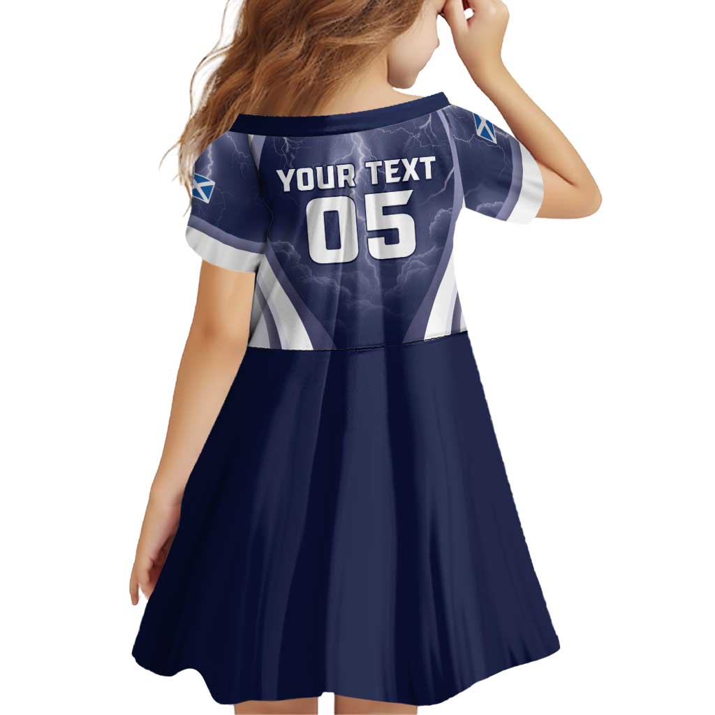 Custom Scotland Football 2026 Family Matching Short Sleeve Bodycon Dress and Hawaiian Shirt Scotland On Tour Trophy Style - Wonder Print Shop