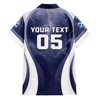 Custom Scotland Football 2026 Family Matching Short Sleeve Bodycon Dress and Hawaiian Shirt Scotland On Tour Trophy Style - Wonder Print Shop
