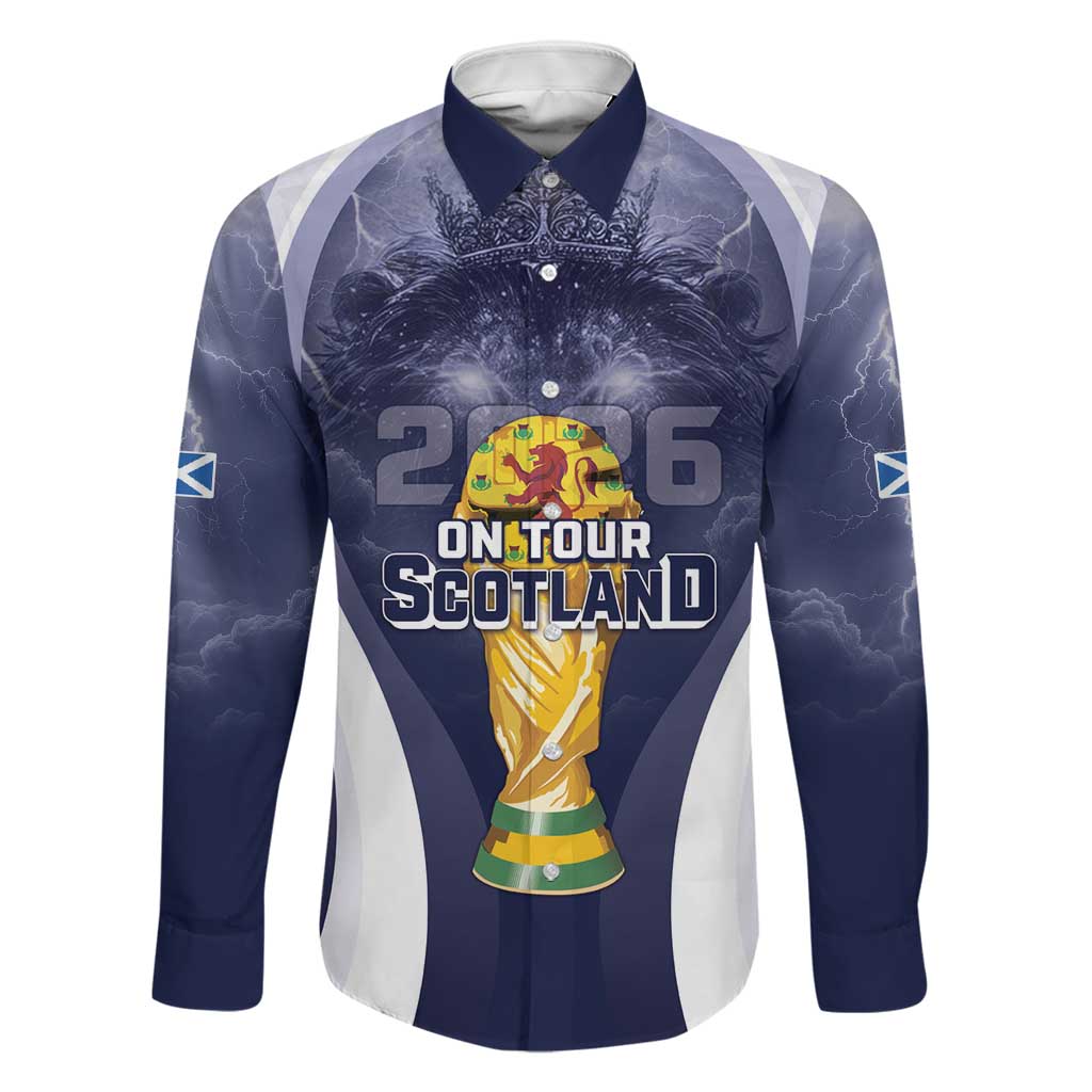 Custom Scotland Football 2026 Family Matching Short Sleeve Bodycon Dress and Hawaiian Shirt Scotland On Tour Trophy Style - Wonder Print Shop