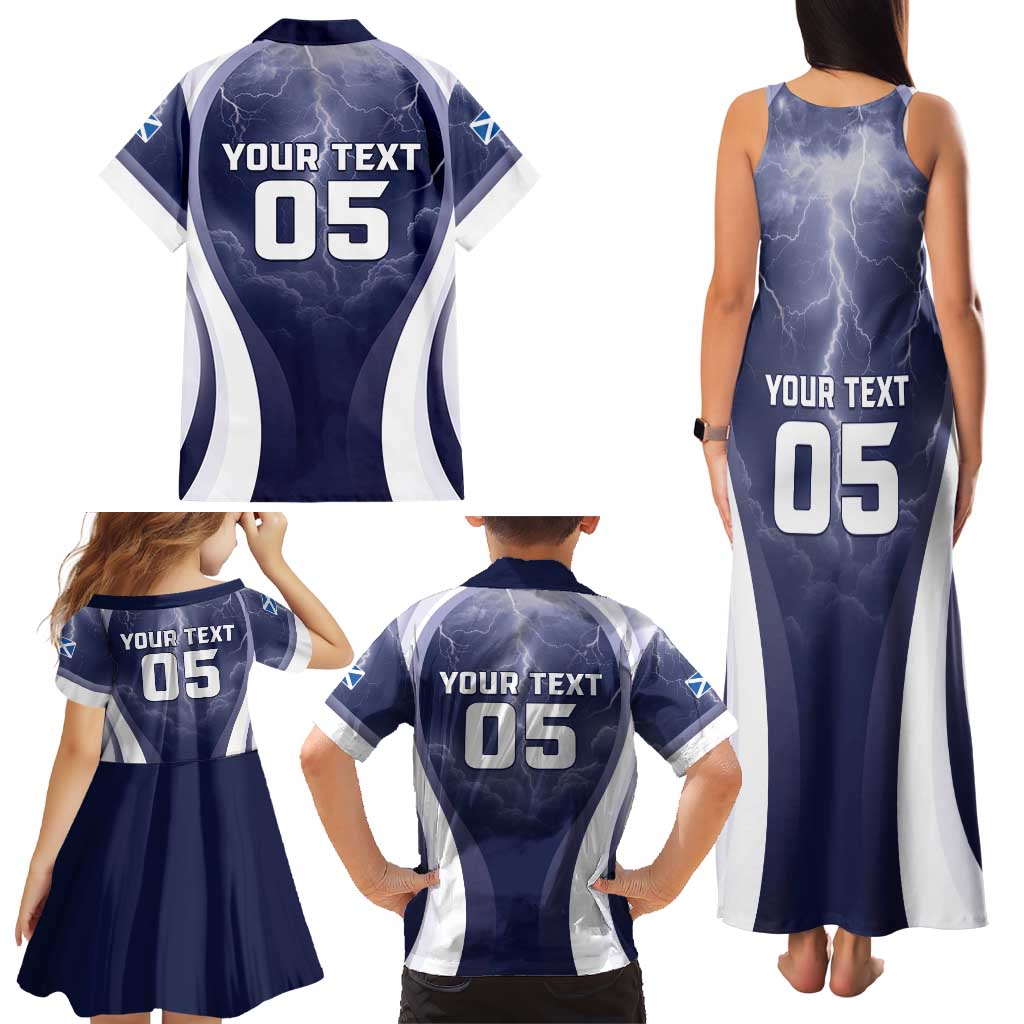 Custom Scotland Football 2026 Family Matching Tank Maxi Dress and Hawaiian Shirt Scotland On Tour Trophy Style - Wonder Print Shop