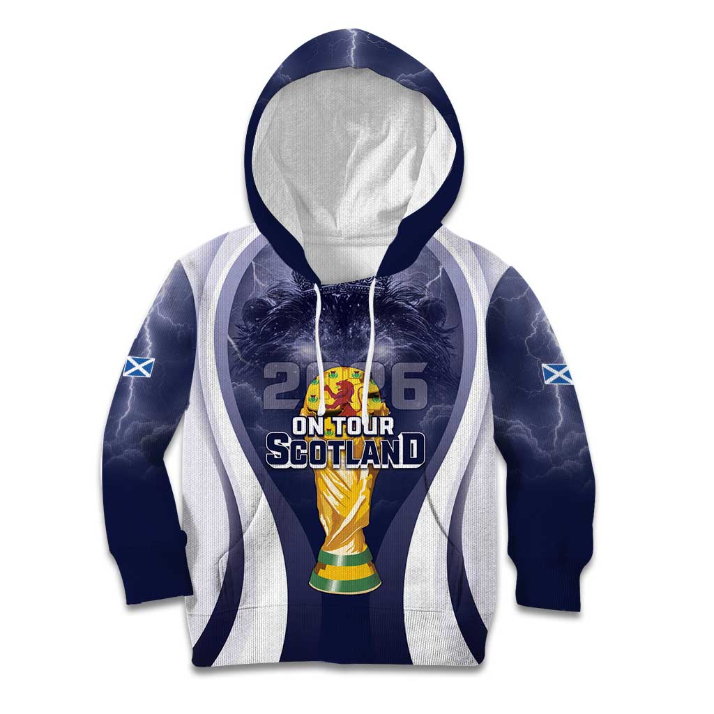 Custom Scotland Football 2026 Kid Hoodie Scotland On Tour Trophy Style - Wonder Print Shop