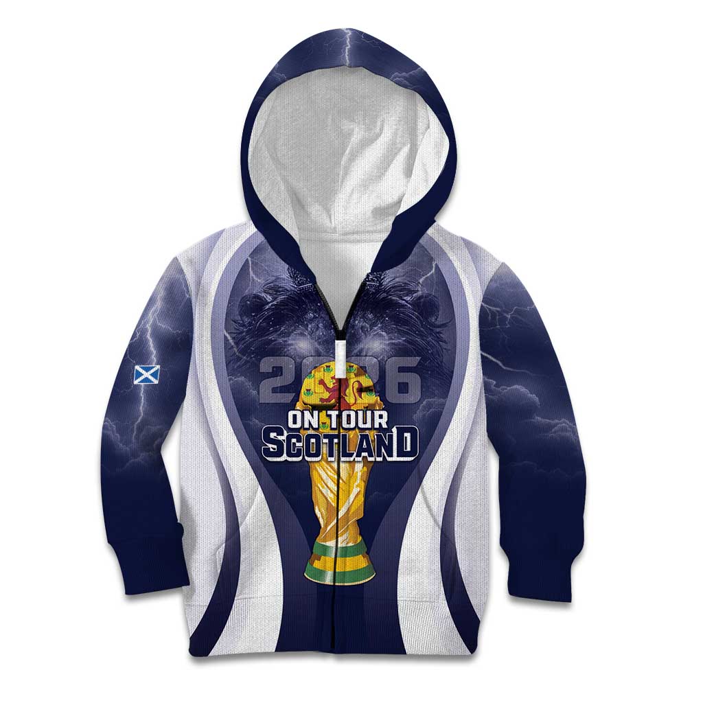 Custom Scotland Football 2026 Kid Hoodie Scotland On Tour Trophy Style - Wonder Print Shop