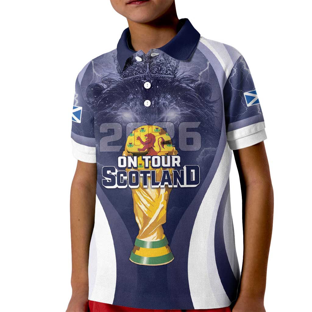 Custom Scotland Football 2026 Kid Polo Shirt Scotland On Tour Trophy Style - Wonder Print Shop