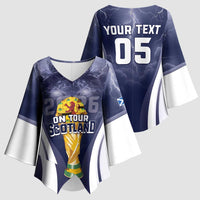 Custom Scotland Football 2026 Kimono Sleeve Blouse Scotland On Tour Trophy Style - Wonder Print Shop