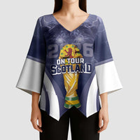 Custom Scotland Football 2026 Kimono Sleeve Blouse Scotland On Tour Trophy Style - Wonder Print Shop