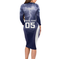 Custom Scotland Football 2026 Long Sleeve Bodycon Dress Scotland On Tour Trophy Style - Wonder Print Shop