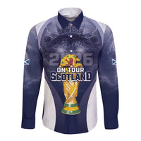 Custom Scotland Football 2026 Long Sleeve Button Shirt Scotland On Tour Trophy Style - Wonder Print Shop