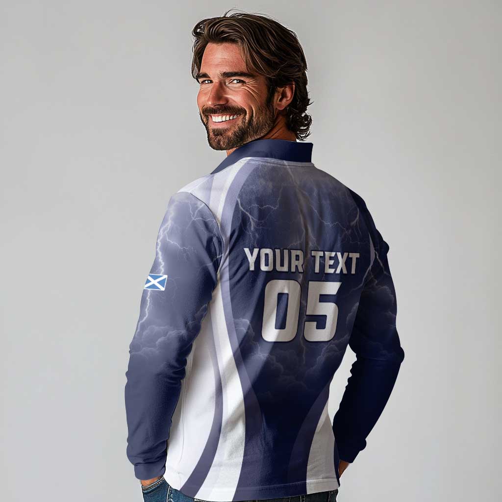 Custom Scotland Football 2026 Long Sleeve Polo Shirt Scotland On Tour Trophy Style - Wonder Print Shop