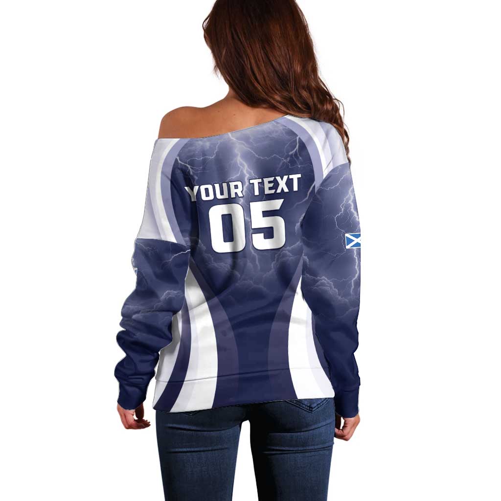 Custom Scotland Football 2026 Off Shoulder Sweater Scotland On Tour Trophy Style - Wonder Print Shop