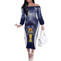 Custom Scotland Football 2026 Off The Shoulder Long Sleeve Dress Scotland On Tour Trophy Style - Wonder Print Shop