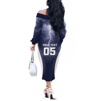Custom Scotland Football 2026 Off The Shoulder Long Sleeve Dress Scotland On Tour Trophy Style - Wonder Print Shop