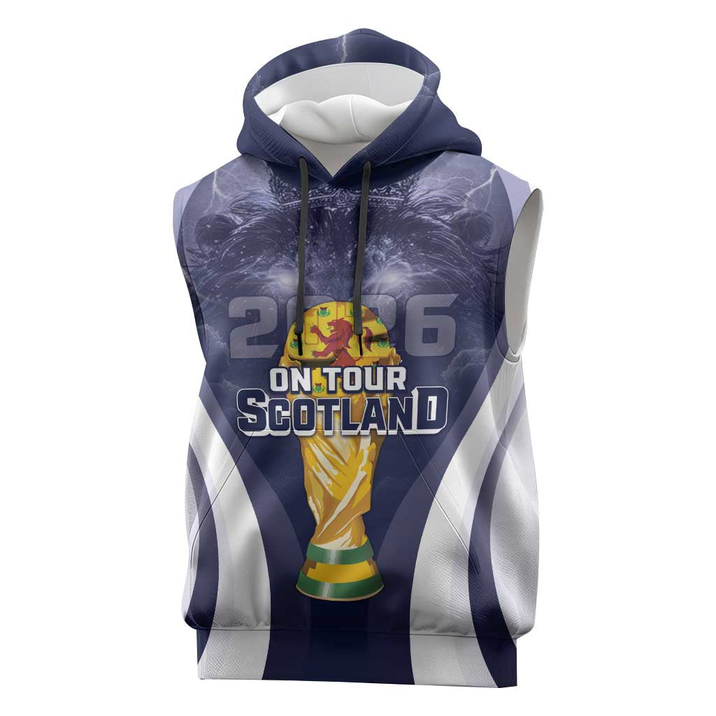 Custom Scotland Football 2026 Sleeveless Hoodie Scotland On Tour Trophy Style - Wonder Print Shop