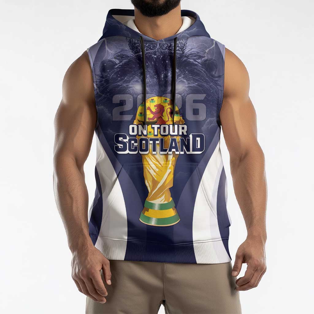 Custom Scotland Football 2026 Sleeveless Hoodie Scotland On Tour Trophy Style - Wonder Print Shop