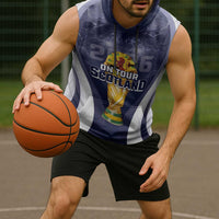 Custom Scotland Football 2026 Sleeveless Hoodie Scotland On Tour Trophy Style - Wonder Print Shop